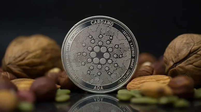 Cardano coin as a physical coin.